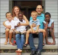  ?? PHOTO PROVIDED ?? Fulton County real estate business owner Christian Klueg, pictured with his wife and four children, is running against longtime Assemblyma­n Jim Tedisco in a Sept. 13 primary for the Republican nomination to replace retiring state Sen. Hugh Farley.