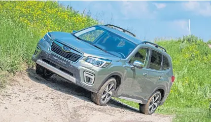  ??  ?? The updated Subaru Forester has a hybrid system and can drive in fully electric mode – though only for up to a mile.