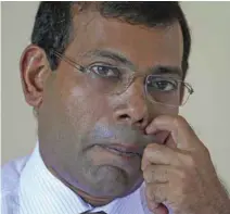  ?? - Reuters file photo ?? CONVICTION ON TERRORISM CHARGES: Former Maldives president Mohamed Nasheed was sentenced to 13 years in jail but went into exile during a medical trip to Britain.