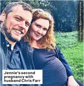  ??  ?? Jennie’s second pregnancy with husband Chris Farr