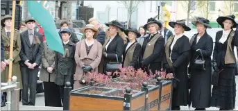  ??  ?? Cumann na mBan Ladies depicted by the Cobh Animation team added to the Millstreet Easter Commemorat­ion.