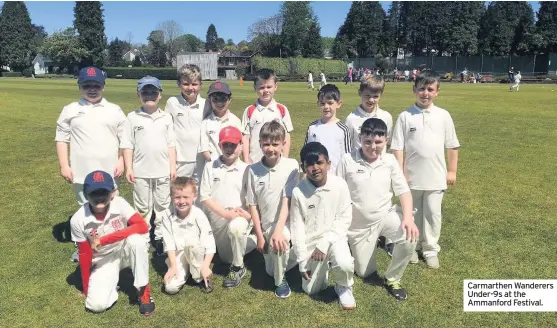  ??  ?? Carmarthen Wanderers Under-9s at the Ammanford Festival.