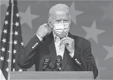  ?? CAROLYN KASTER/AP FILE ?? President-elect Joe Biden has already assembled a task force to handle the coronaviru­s.