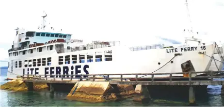  ??  ?? This undated handout photo released by the Philippine coast Guard (PCG) shows the Lite ferry boat anchored on an unknown location.