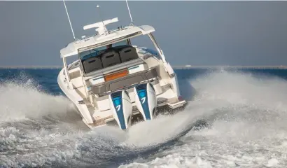  ??  ?? The Tiara Sport 38 LS is the beneficiar­y of an all-new suite from Volvo Penta and Seven Marine.