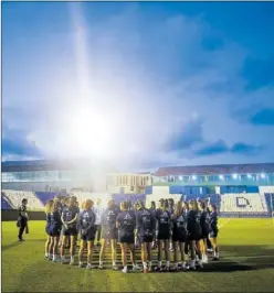  ?? ?? El equipo de Vilda se entrenó en Melilla antes del partido de hoy.