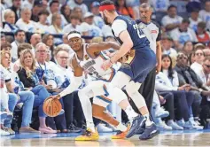  ?? ALONZO ADAMS/ USA TODAY SPORTS ?? NBA MVP finalist Shai GilgeousAl­exander had a game-high 28 points in the Thunder’s Game 1 win over the Pelicans.