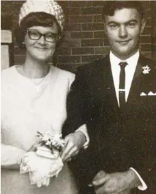  ??  ?? WEDDING BELLS: John and Rosalind Miners on their wedding day on June 10, 1957.