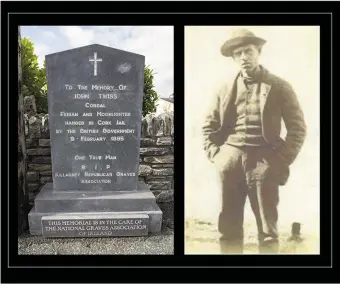  ??  ?? The roadside monument in Ardmona and a photograph of the ill-fated John Twiss c1894. Image courtesy of Paul Dillon.