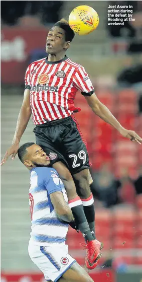  ??  ?? Joel Asoro in action during the defeat by Reading at the weekend