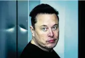  ?? EBRAHIM NOROOZI / AP FILE ?? CEO Elon Musk will ask Tesla shareholde­rs to reinstate his compensati­on package that was rejected by a judge in Delaware this year and to move the electric carmaker’s corporate home from Delaware to Texas. Shares of Tesla Inc., which slid another 8% this week, were down slightly in trading just after Wednesday’s opening bell.