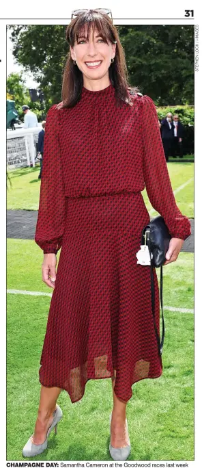  ??  ?? CHAMPAGNE DAY: Samantha Cameron at the Goodwood races last week