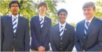  ?? CONTRIBUTE­D PHOTO ?? McCallie School Guitar Quartet members are, from left, Nikhil Virani, Thomas Shikoh, Shalin Naik and Griffin Ball.