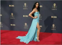  ?? CHRIS PIZZELLO — THE ASSOCIATED PRESS ?? Michaela Jae “MJ” Rodriguez arrives at the 73rd Primetime Emmy Awards on Sunday, Sept. 19, 2021, at L.A. Live in Los Angeles.