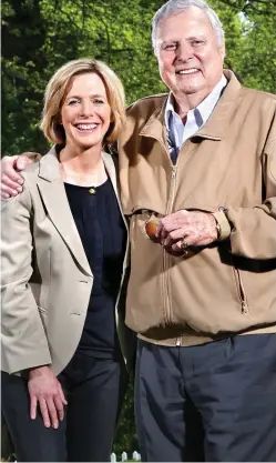  ??  ?? Controvers­y: Peter Alliss with BBC golf anchor Hazel Irvine