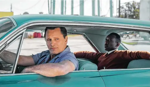  ?? Universal Pictures / TNS ?? Viggo Mortensen and Mahershala Ali in the film “Green Book,” which could be an Oscar contender this year.