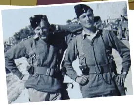  ??  ?? On duty: Roger (left) with a friend shortly before World War II