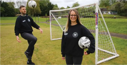  ?? Picture: Colin Mearns ?? Kyle Burgess with Emma Jones, chair of Glasgow Saints