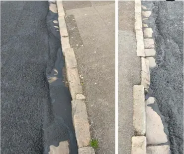  ?? Pictures: Simon French ?? BIG FINISH: Residents have been concerned about the quality of the road resurfacin­g works in Reading. Pictured is the finish in Amity Road, Newtown