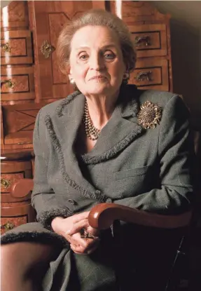 ?? TIM DILLON/USA TODAY ?? Madeleine Albright says although it took time to find her voice, she no longer hesitates to speak frankly or waits to be called on. “I decided that my motto was going to be, for everybody, that you have to interrupt.”
