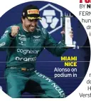  ?? Alonso on podium in ?? MIAMI NICE