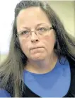  ?? AP FILES ?? Rowan County Clerk Kim Davis listens to a customer at the Rowan County Courthouse in Morehead, Ky. A federal judge on Friday, has ordered Kentucky taxpayers to pay more than $220,000 in attorneys’ fees for an elected county clerk who caused a national...