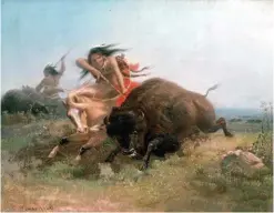  ??  ?? Charles Ferdinand Wimar (1828-1862), Buffalo Hunt, 1860, pastel. National Cowboy &amp; Western Heritage Museum. 1974.31.