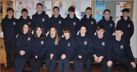  ??  ?? Coláiste Eoin TY students who completed the GAA coaching and concussion awareness programme recently.