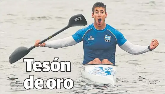  ?? (AP) ?? Agustín Vernice. Ayer ganó las medallas de oro en K1 y en K2 de canotaje en menos de una hora y media entre una prueba y otra. Fue el héroe de día.