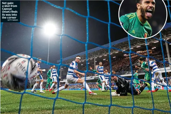  ?? GETTY IMAGES ?? Net gain: a shot from Capoue (inset) finds its way into the corner