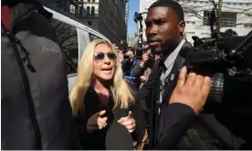  ?? Wednesday. Photograph: Rex/Shuttersto­ck ?? Marjorie Taylor Greene arrives at the Manhattan criminal courthouse in New York on