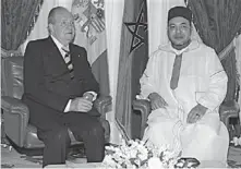  ??  ?? In this file photo, Spanish King Juan Carlos ( left) poses with Moroccan King Mohammed VI ( right) before a meeting at the king’s palace in Rabat, Morocco.