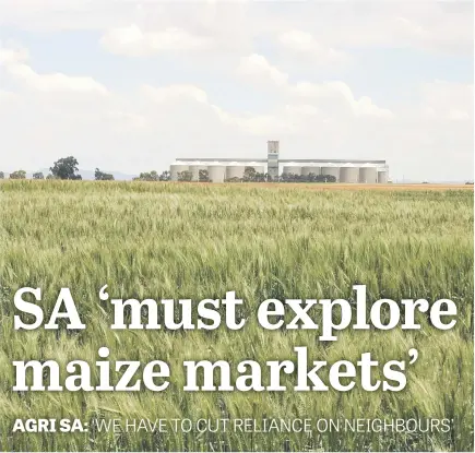  ?? Picture: Farmers Weekly ?? FIELD OF GREEN. Wheat field with silos in the background in Bethlehem, Free State.