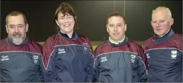  ??  ?? St. Martin’s camogie mentors Benny Ennis, Máire O’Connor, J.J. Doyle and Noel Cardiff.