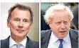  ?? FOTO: DPA ?? Außenminis­ter Jeremy Hunt und sein Vorgänger Boris Johnson.