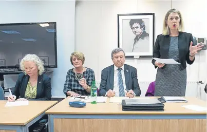  ?? Picture: Wullie Marr Photograph­y. ?? Locals, councillor­s and MSPs attend a meeting in the Rothes Halls, Glenrothes, to discuss the lack of out-of-hours GP cover in the Fife NHS region, over which a public consultati­on starts in June.