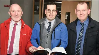  ??  ?? John Kerrigan, John Healy and Francis Kenneally represente­d Kanturk at the County GAA Convention at Pairc Uí Chaoimh. Photos by John Tarrant