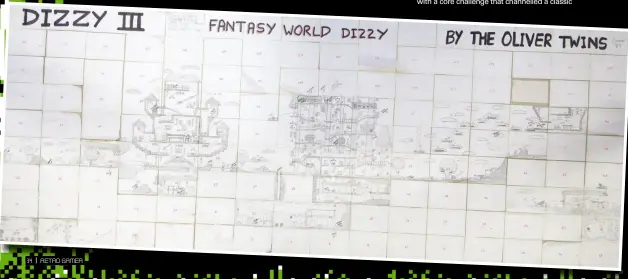  ??  ?? » The Olivers’ original map for Fantasy World Dizzy shows a right-way-up Aussie section.