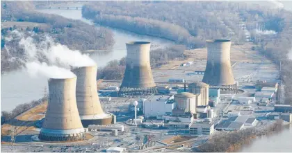  ?? Photo / Bloomberg ?? Three Mile Island will soon join the nine US nuclear plants which have closed over the past six years.