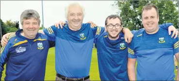  ?? (Pic: P O’Dwyer) ?? The Ballyhooly JA hurling management team of Ger Roche, Mattie O’Connor, Tom Collins and Brian O’Sullivan, before the quarter-final tie versus Clyda Rovers.