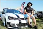  ?? ?? SO LOW: Bjogan Richards, from East London, with his Golf 7 GTI bagged