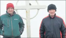  ?? (Pic: Joe Prendergas­t) ?? Brothers Fan and Anthony Moloney at the top of Galtymore. The men were part of the Kilbehenny group’s Climb with Charlie event last Saturday.