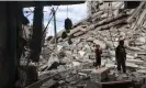  ?? Photograph: Mohammed Abed/AFP/Getty Images ?? Palestinia­n children stand amid the rubble of a building destroyed after Israeli bombardmen­t in Rafah, in southern Gaza.