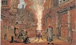  ??  ?? EN TIEMPOS DE PEPYS. Londres vivió una gran plaga en el verano de 1655 de la que salió en enero del año siguiente, como relata Samuel Pepys. Arriba, un grabado de la época