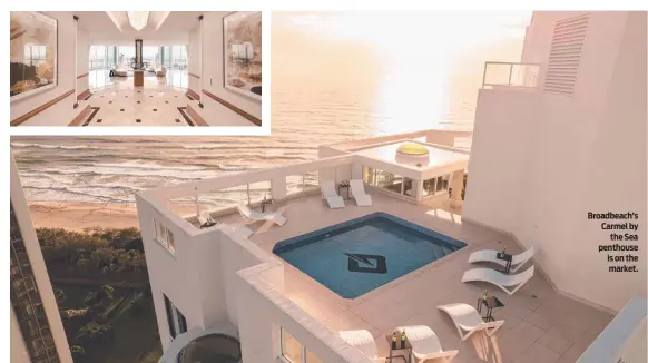  ?? ?? Broadbeach’s Carmel by the Sea penthouse is on the market.