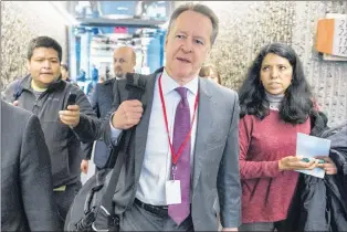  ?? CP PHOTO ?? Canada’s chief NAFTA negotiator Steve Verheul leaves for the lunch break at the sixth round of the North American Free Trade Agreement on Tuesday in Montreal.