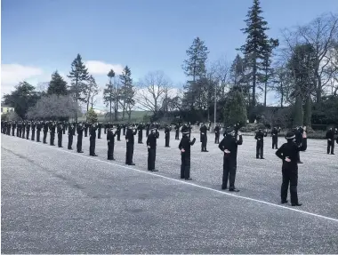  ??  ?? Proud moment The new officers taking their Oath of Office at Police Scotland’s headquarte­rs