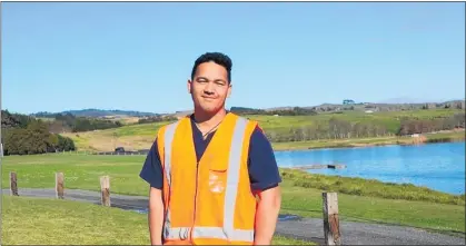  ?? Photo / Supplied ?? Dylan Samson, 23, water reticulati­on technician in charge of his own crew for Allen’s United Drainage and Earthworks in Hamilton.