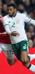  ??  ?? UNDER PRESSURE: Top left, Harry Arter is shadowed closely by Denmark’s Andreas Cornelius in last night’s World Cup qualifier playoff in Copenhagen. Above, Cyrus Christie had some fine touches. Left, Ireland manager Martin O’Neill with assistant Roy...