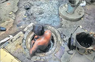  ?? RAJ K RAJ/HT PHOTO ?? For years, the Centre has alleged that states have found ways to deny the existence of manual scavengers.